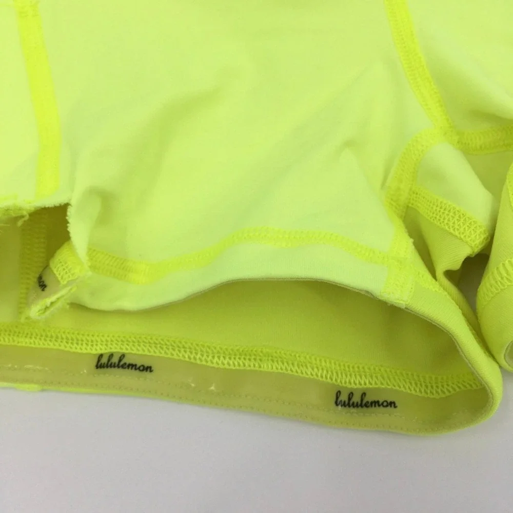Lululemon Pace Rival Skirt Skort Sz 0 Highlighter Yellow Neon Pickleball Tennis
